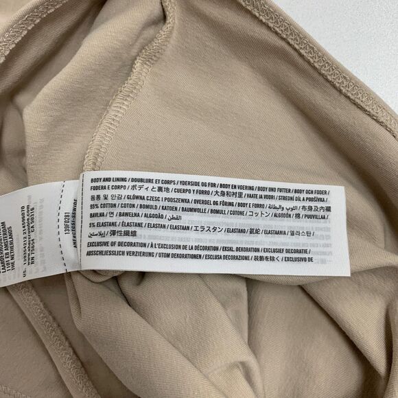 Abercrombie & Fitch Bodysuit Womens S Small Beige Keyhole Bow Front Long Sleeve - Picture 9 of 11